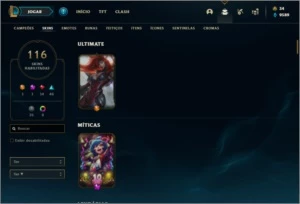 Conta prata 2 com 110 champs e 116 skins + 9  Cromas - League of Legends LOL
