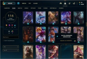 Conta prata 2 com 110 champs e 116 skins + 9  Cromas - League of Legends LOL