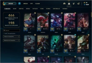 Conta prata 2 com 110 champs e 116 skins + 9  Cromas - League of Legends LOL