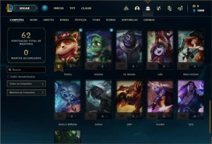 Conta Platina 2 com 36 Champs e 9 Skins + 8 Fragmentos - League of Legends LOL