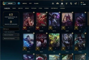 Conta Platina 2 com 36 Champs e 9 Skins + 8 Fragmentos - League of Legends LOL