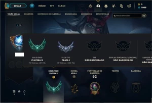 Conta Platina 2 com 36 Champs e 9 Skins + 8 Fragmentos - League of Legends LOL