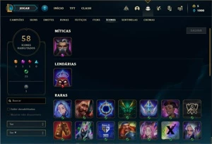 Conta Platina 2 com 36 Champs e 9 Skins + 8 Fragmentos - League of Legends LOL