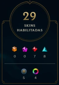 Conta handlevel, diamante 4, 7 skins lendarias, troca d nick - League of Legends LOL
