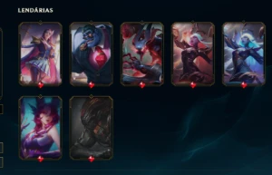 Conta handlevel, diamante 4, 7 skins lendarias, troca d nick - League of Legends LOL