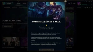Conta mestre - Email não confimado - League of Legends LOL