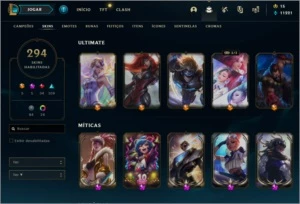 Conta 297 skins plat 3 + valorant - League of Legends LOL