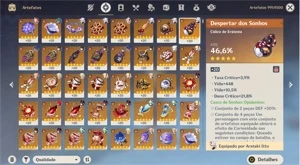 AR 55 Itto + Arma assinatura / Zhongli c1 / Hutao / Banner G - Genshin Impact