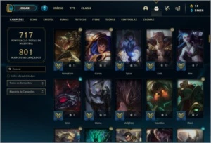 Conta ouro 4 com TODOS os champs e 159 skins (MAIN JG / MID) - League of Legends LOL
