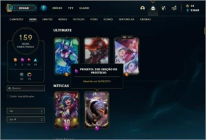 Conta ouro 4 com TODOS os champs e 159 skins (MAIN JG / MID) - League of Legends LOL