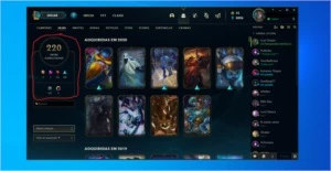 Conta lvl 147 / Gold 1 / 220 skins / 20 cromas / 213 icones - League of Legends LOL