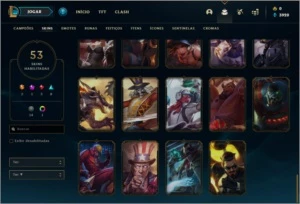 Conta platina 1 com 53 skins e 82 champs - League of Legends LOL
