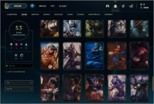 Conta platina 1 com 53 skins e 82 champs - League of Legends LOL