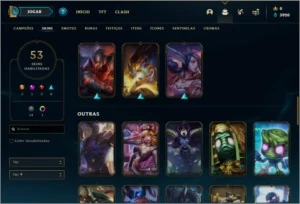 Conta platina 1 com 53 skins e 82 champs - League of Legends LOL
