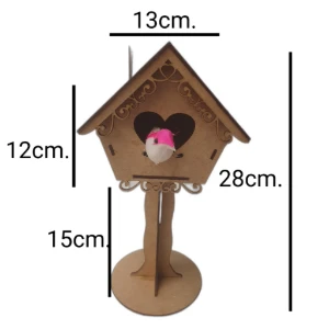 Casa de pássaro MDF, 12x13 - Artesanato e Personalizados