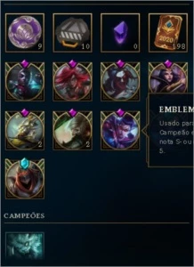 Conta de lol ouro 3 nivel 186, 217 skins - League of Legends