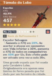 GENSHIN IMPACT AR52--5 PERSONAGNS 5-ESTRELA + TUMULO DO LOBO