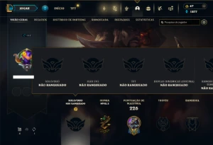 Unranked com 60 Champs e 19 Skins + 2 Fragmentos - League of Legends LOL