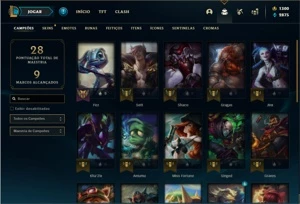 Conta Unranked com 3 Skins e 27 Champs + 1300 RP - League of Legends LOL