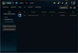 Conta Unranked com 3 Skins e 27 Champs + 1300 RP - League of Legends LOL