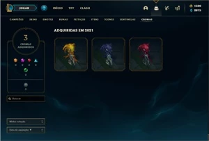 Conta Unranked com 3 Skins e 27 Champs + 1300 RP - League of Legends LOL