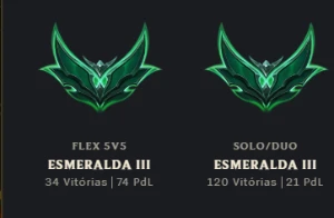 Vendo conta de lol esmeralda 3 com 375 skins - League of Legends