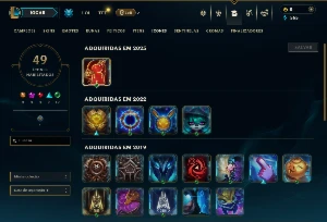 Unranked com 30 Champs e 7 Skins - League of Legends LOL