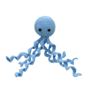Polvo Newborn Azul Bebê Amigurumi - Artesanato e Personalizados