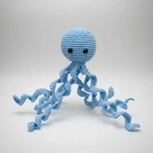 Polvo Newborn Azul Bebê Amigurumi - Artesanato e Personalizados