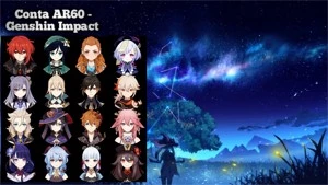 Conta AR59 - Genshin Impact (Ayaka, Ganyu, Hu Tao e Etc.)