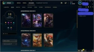 CONTA NVL 95 COM 40K EA 57 CHAMPS E 18 SKINS POR R$86,99 - League of Legends LOL