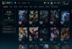 Diamante 1 com 115 Champs e 70 Skins +6 Vitoriosas - League of Legends LOL