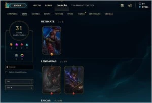 Conta LOL Gold III - 111 Champions, 31 skins, 27k Essência - League of Legends