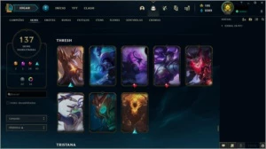 Conta LOL 137 skins 138 champs Ouro IV | Ideal para Main Sup - League of Legends