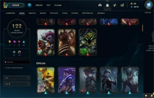 CONTA ALL CHAMPS, 122 SKINS/VALORANT SKINS - League of Legends LOL