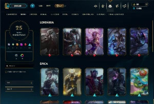 Contra Esmeralda 3 com 60 Champs e 25 Skins - League of Legends LOL