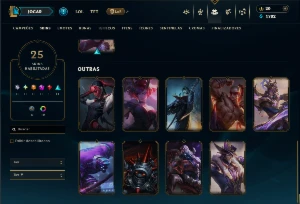 Contra Esmeralda 3 com 60 Champs e 25 Skins - League of Legends LOL