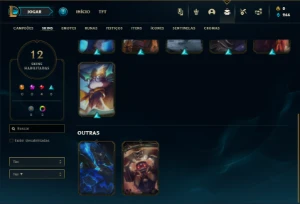 Platina 4 com 70 Champs e 12 Skins + 26 Espolios - League of Legends LOL
