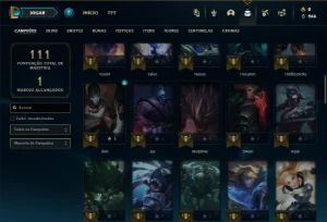 Platina 4 com 70 Champs e 12 Skins + 26 Espolios - League of Legends LOL
