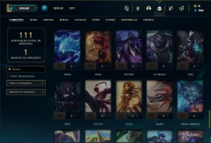 Platina 4 com 70 Champs e 12 Skins + 26 Espolios - League of Legends LOL