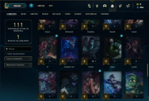 Platina 4 com 70 Champs e 12 Skins + 26 Espolios - League of Legends LOL