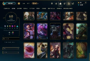 Unranked com 135 Champs e 60 Skins ( ADC / JG / MID ) - League of Legends LOL