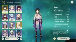 Conta Ar 27 com Xiao + Lança de jade - Genshin Impact