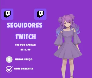 Seguidores Twitch (Menor Preço) - Redes Sociais