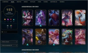Conta LOL Plat4 - 127 Champs - 152 Skins - League of Legends