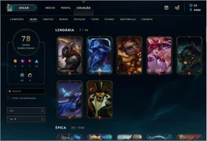 CONTA LOL (PRATA) - MUITAS SKINS, EMOTES E ICONES - League of Legends