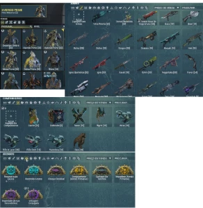 Conta Warframe MR 12 Mods Lendarios e Frames Primes - Outros