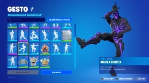 Conta de Fortnite com Caveirão Roxo e Cavaleiro Negro