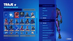 Conta de Fortnite com Caveirão Roxo e Cavaleiro Negro