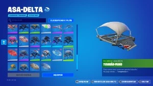Conta de Fortnite com Caveirão Roxo e Cavaleiro Negro